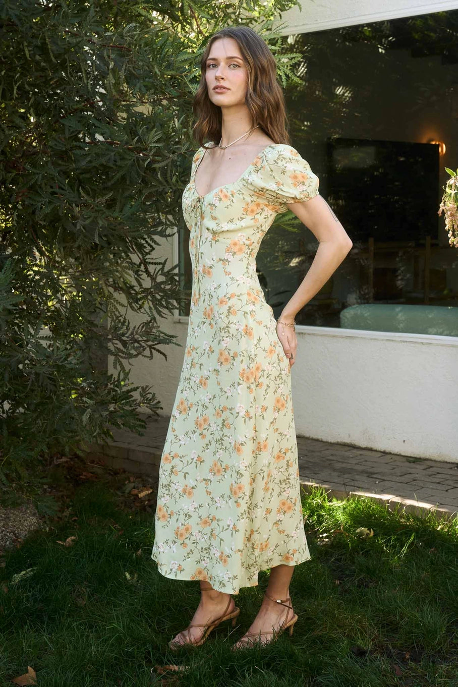 Sami Tie Floral Midi Dress