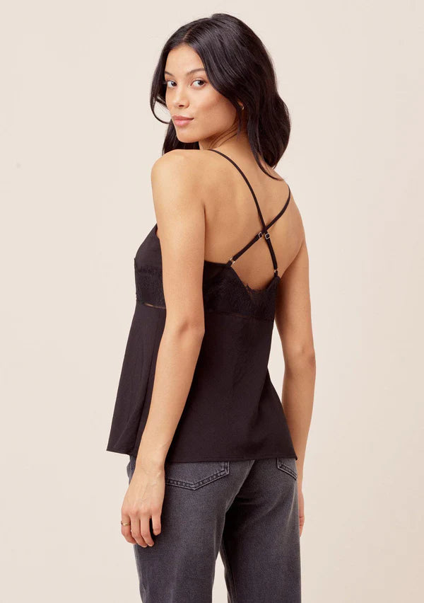 Iris Black Lace LS Camisole