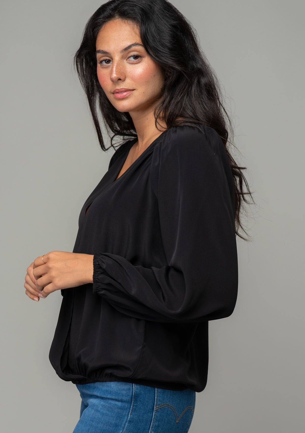 Ariel Black LS Blouse