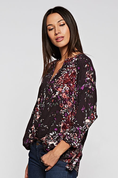 Blair Violet Floral LS Blouse