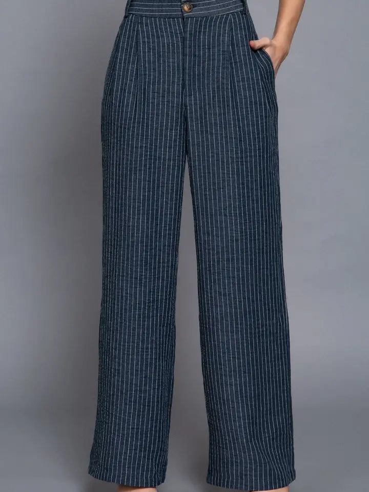 Venice Navy Striped Pants