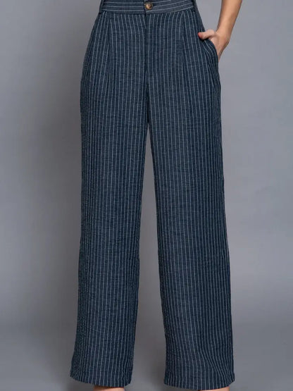 Venice Navy Striped Pants