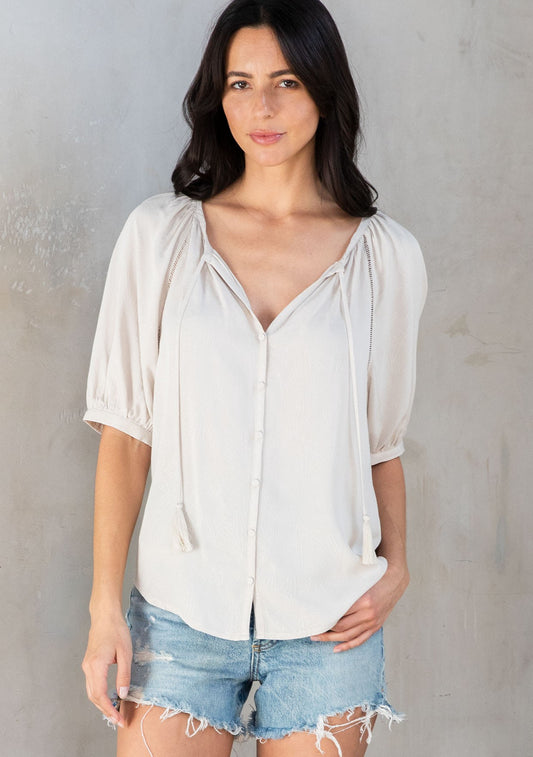 Candice Vanilla LS Blouse