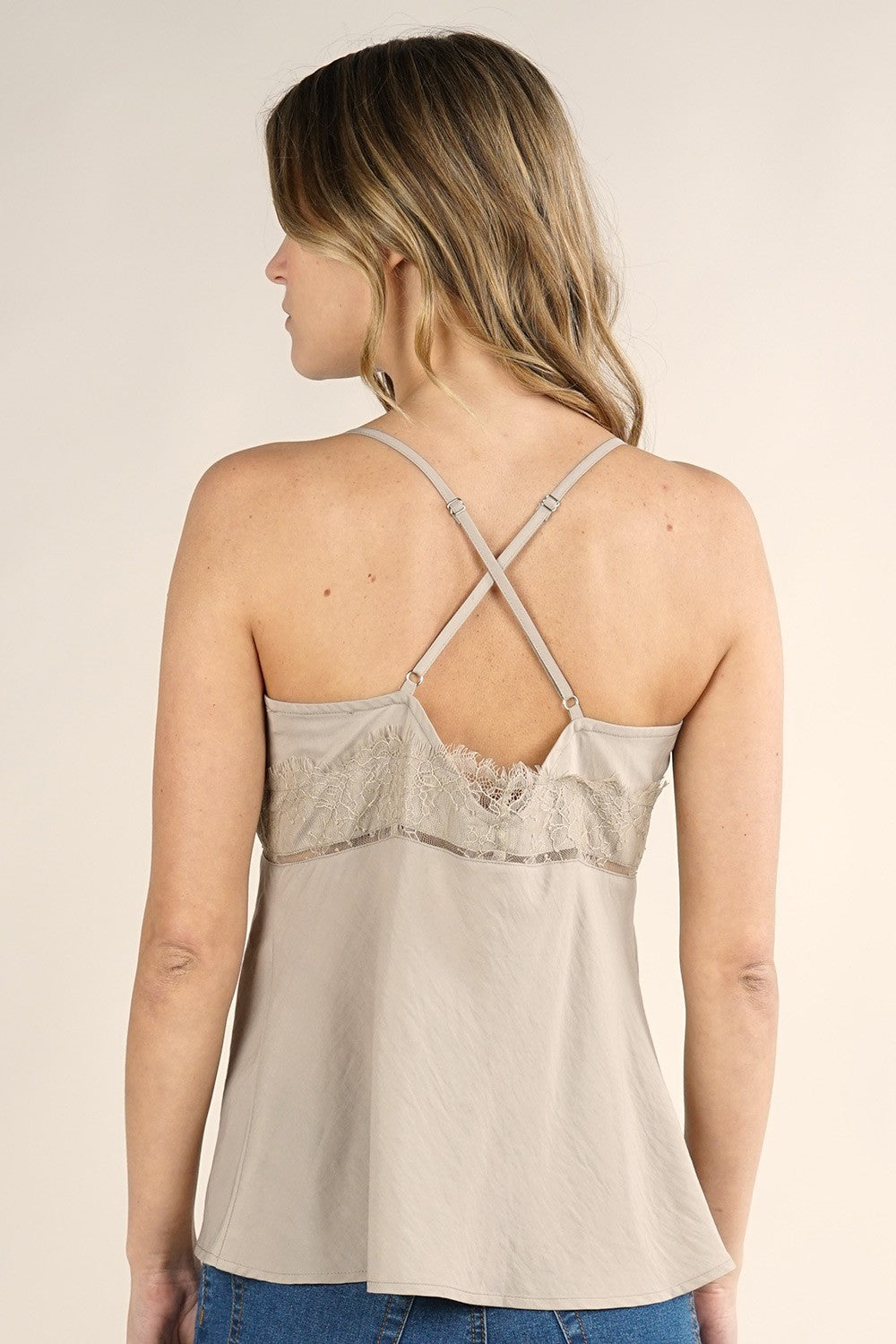 Iris Tan Lace LS Camisole