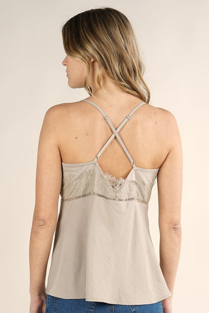 Iris Tan Lace LS Camisole