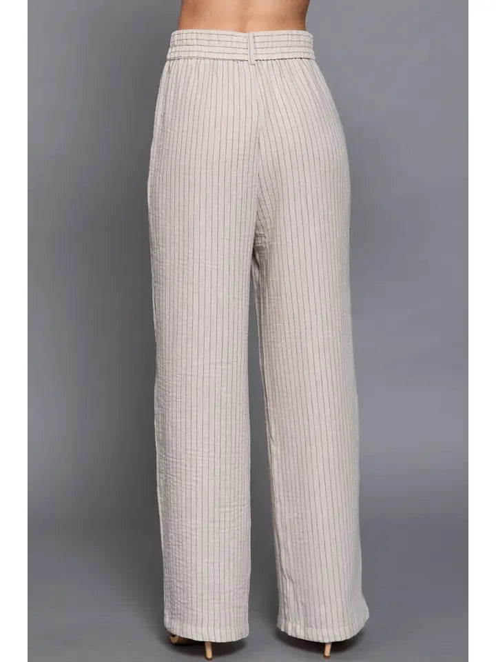 Venice Ivory Striped Pants
