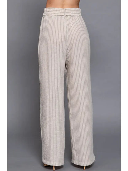 Venice Ivory Striped Pants