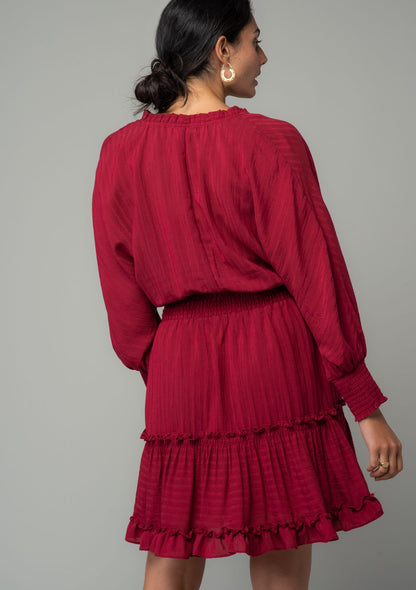 Gabriella Burgundy LS Dress