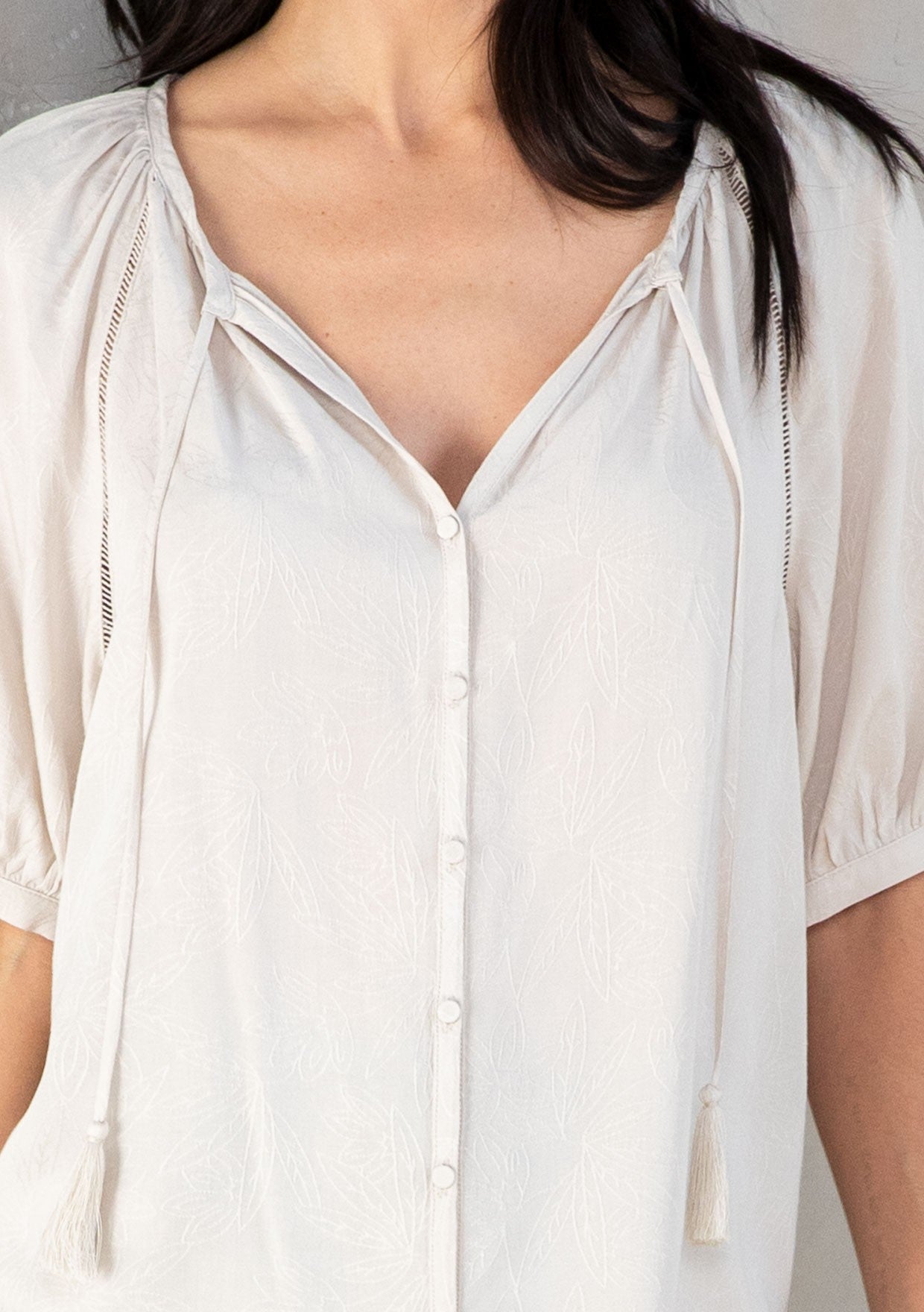 Candice Vanilla LS Blouse