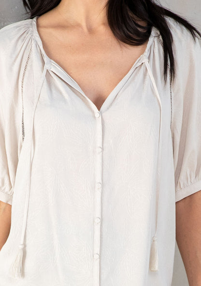 Candice Vanilla LS Blouse