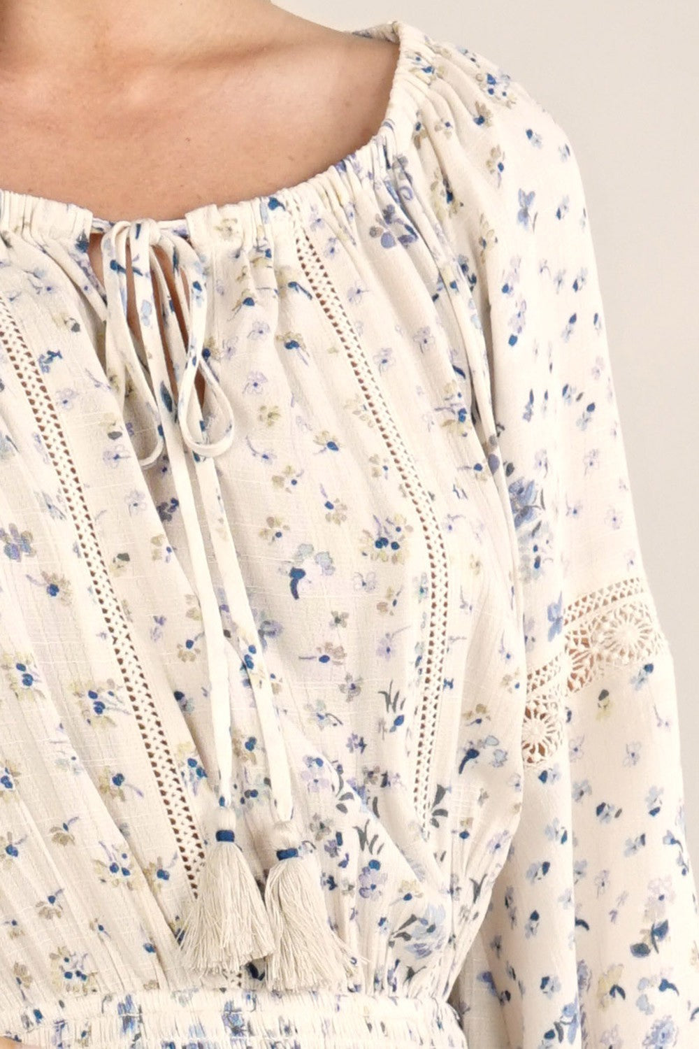 Talia Blue Floral LS Dress