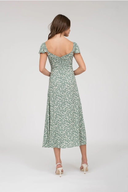 Patricia Olive Floral Midi Dress