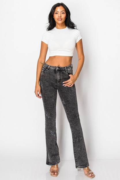 Bella Gray Denim Star Jeans