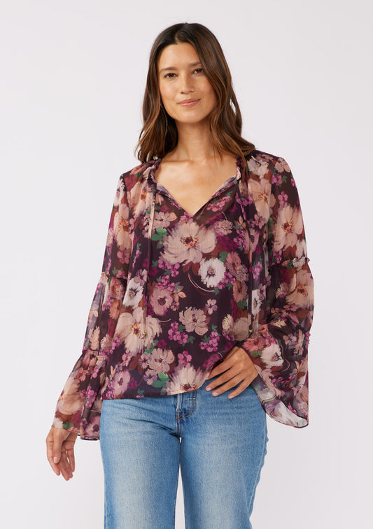 LS Floral Bell Sleeve Blouse