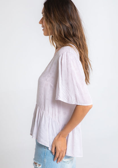 Lilac Lattice LS Blouse