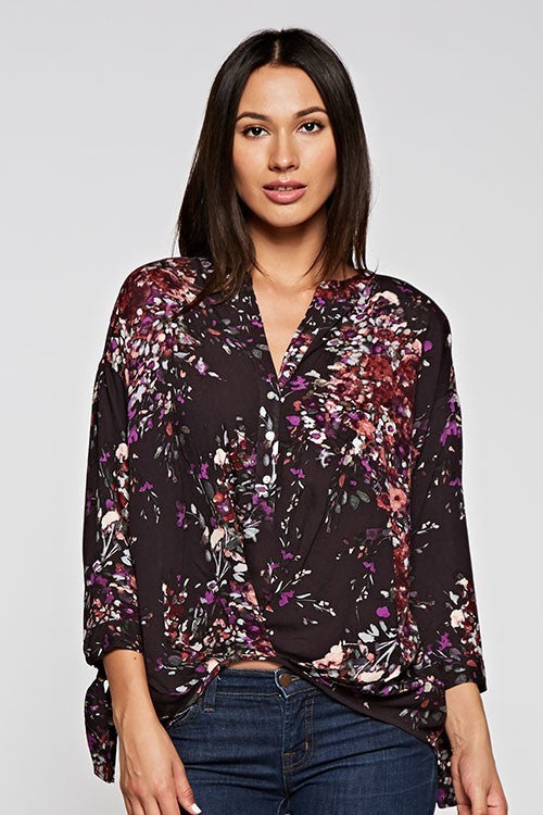 Blair Violet Floral LS Blouse