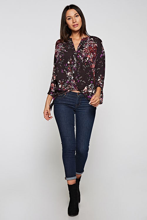 Blair Violet Floral LS Blouse