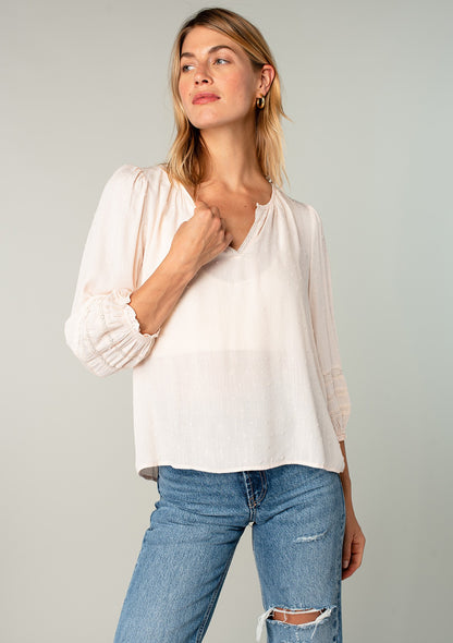 Hannah Blush LS Blouse
