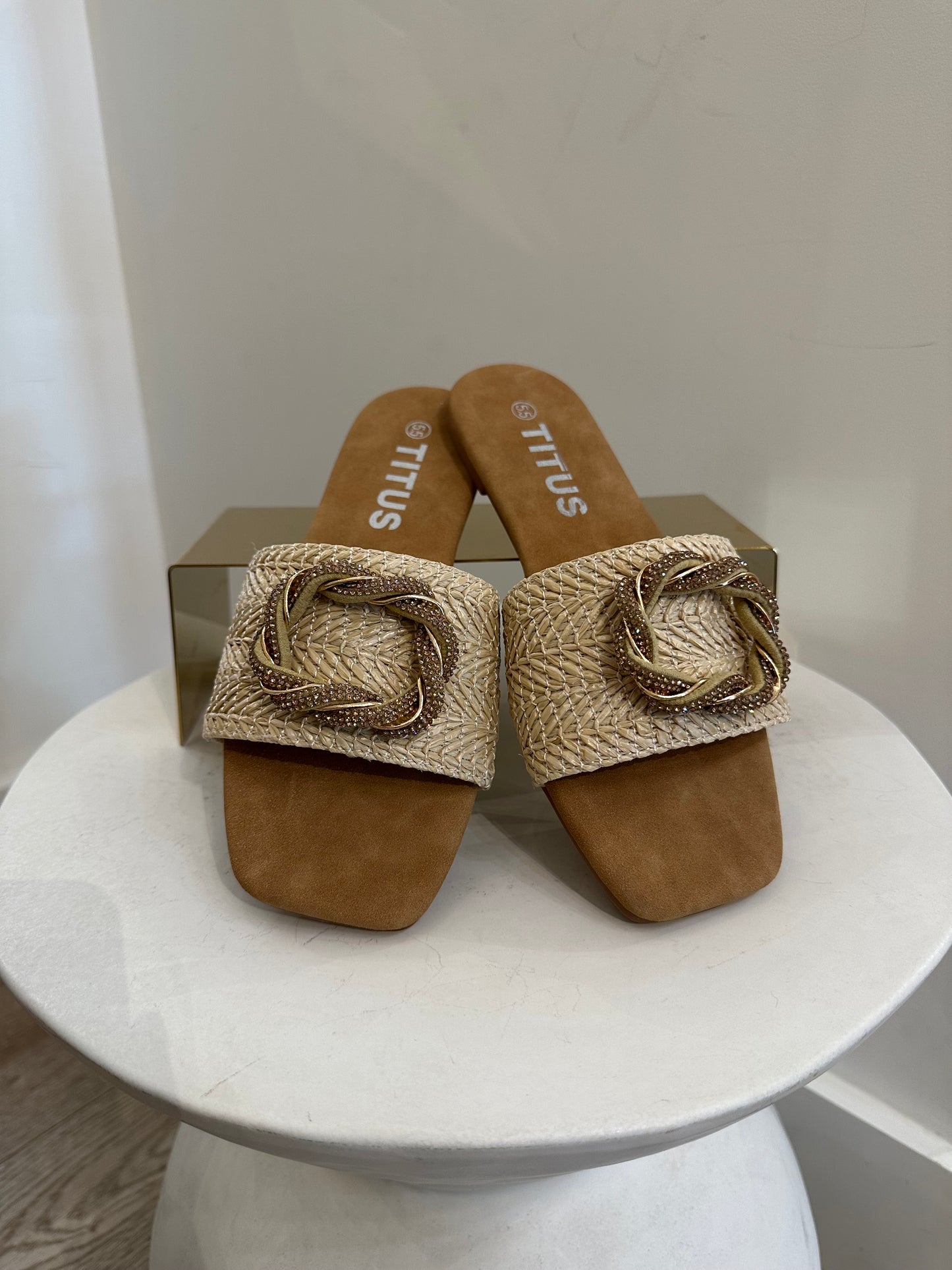 Charlotte Crystal Raffia Shoes