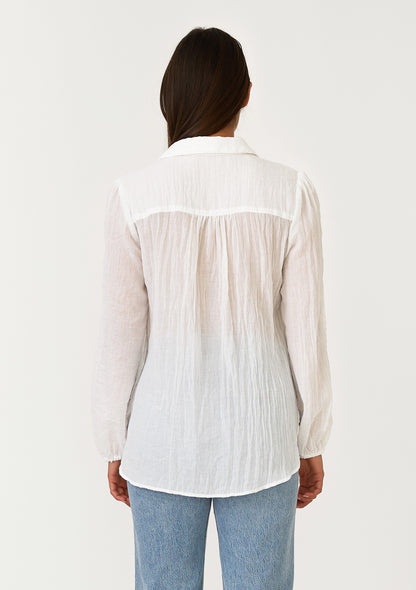 Hadley White LS Blouse