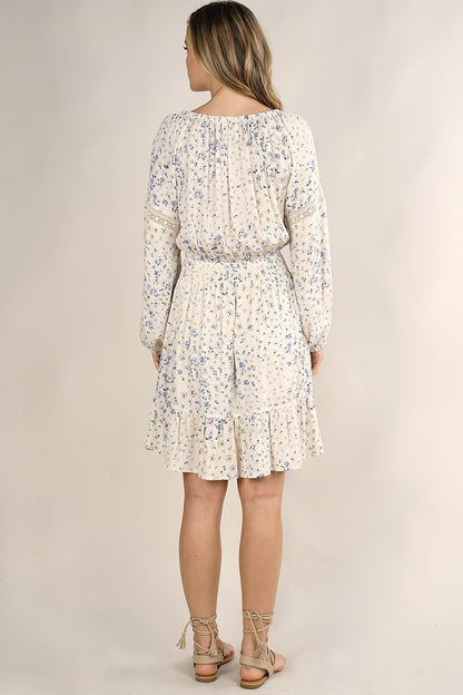Talia Blue Floral LS Dress