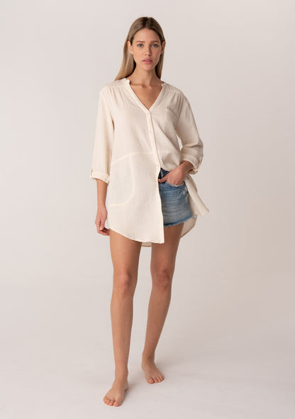Sarah Gauze LS Blouse