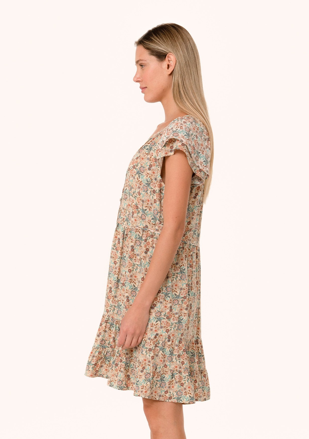 Cynthia Floral Button LS Dress