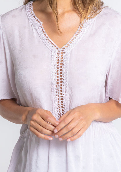 Lilac Lattice LS Blouse