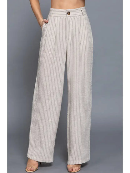 Venice Ivory Striped Pants