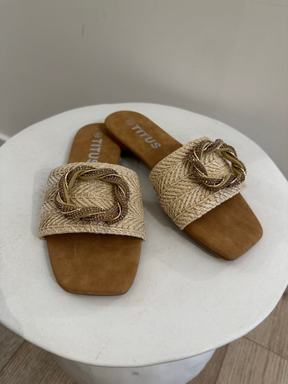 Charlotte Crystal Raffia Shoes