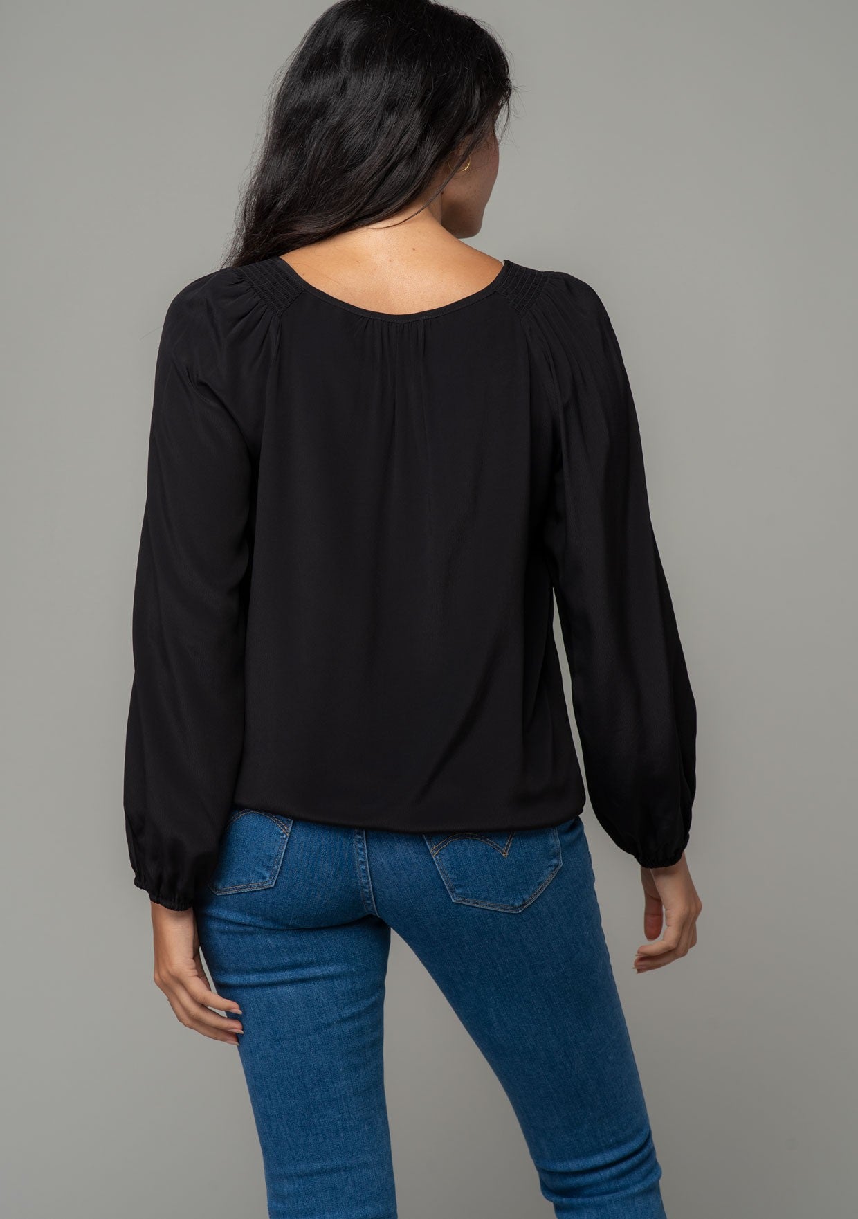 Ariel Black LS Blouse