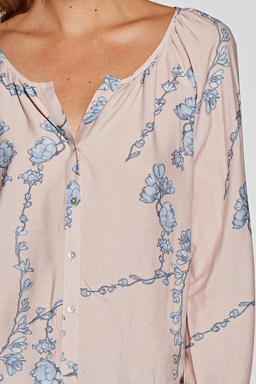 Vanessa Blush Floral LS Blouse