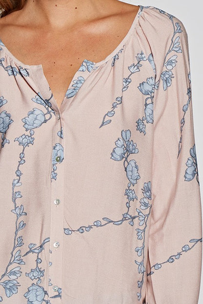 Vanessa Blush Floral LS Blouse