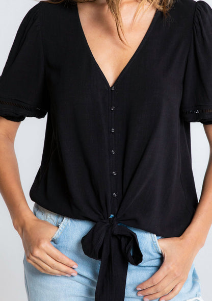 Haisley Black LS Blouse