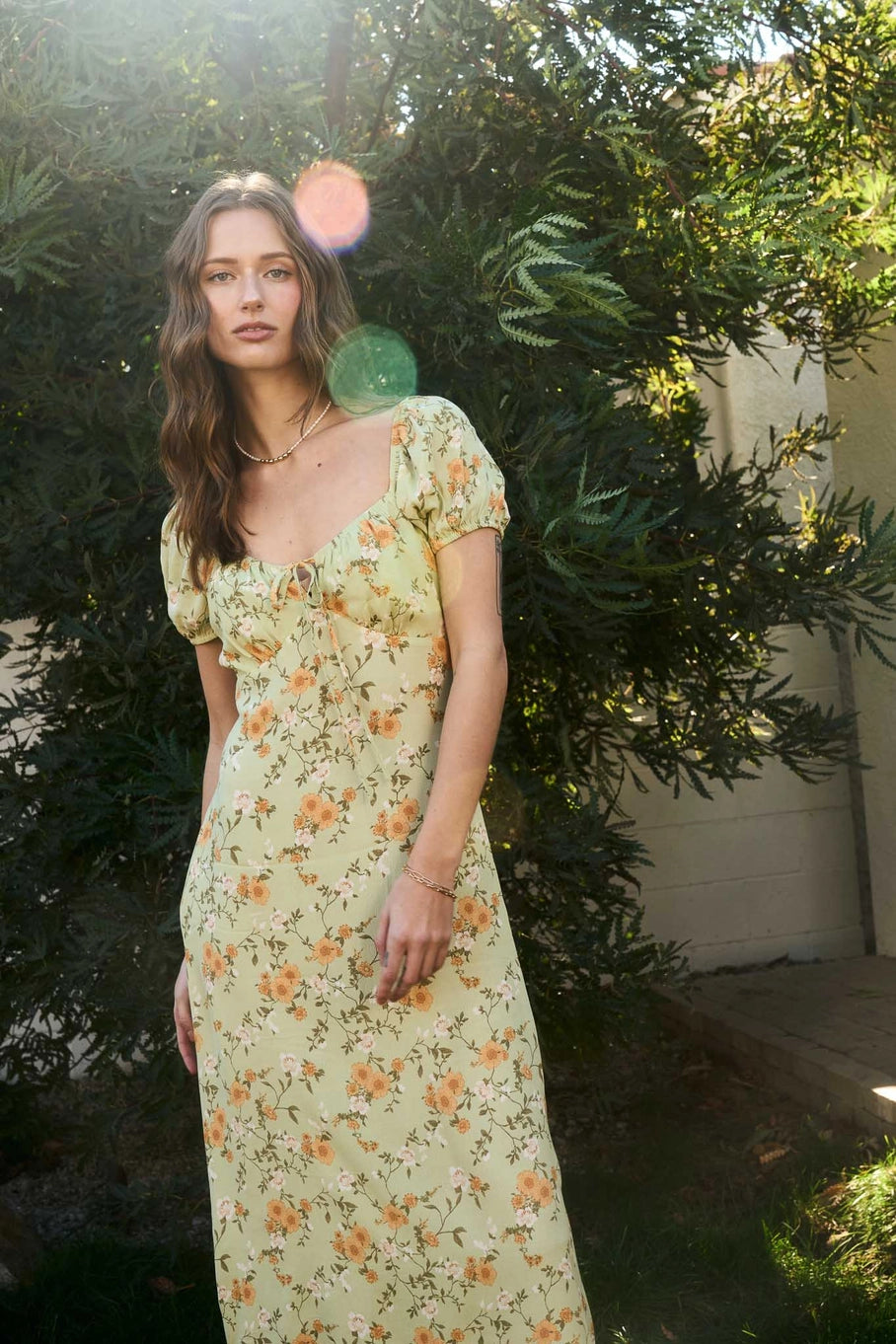 Sami Tie Floral Midi Dress