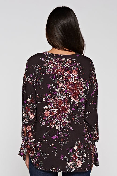 Blair Violet Floral LS Blouse