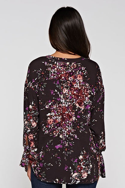 Blair Violet Floral LS Blouse