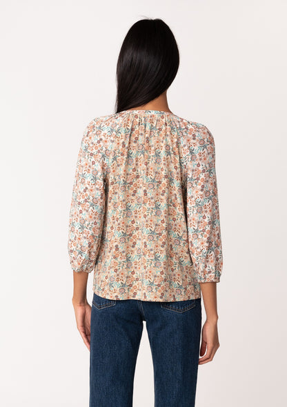 Cynthia Floral Button LS Blouse