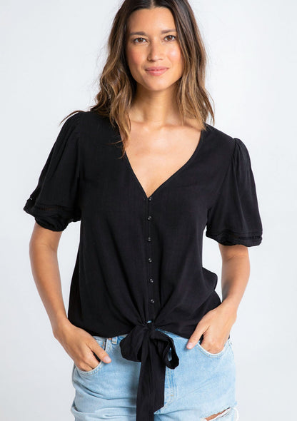Haisley Black LS Blouse