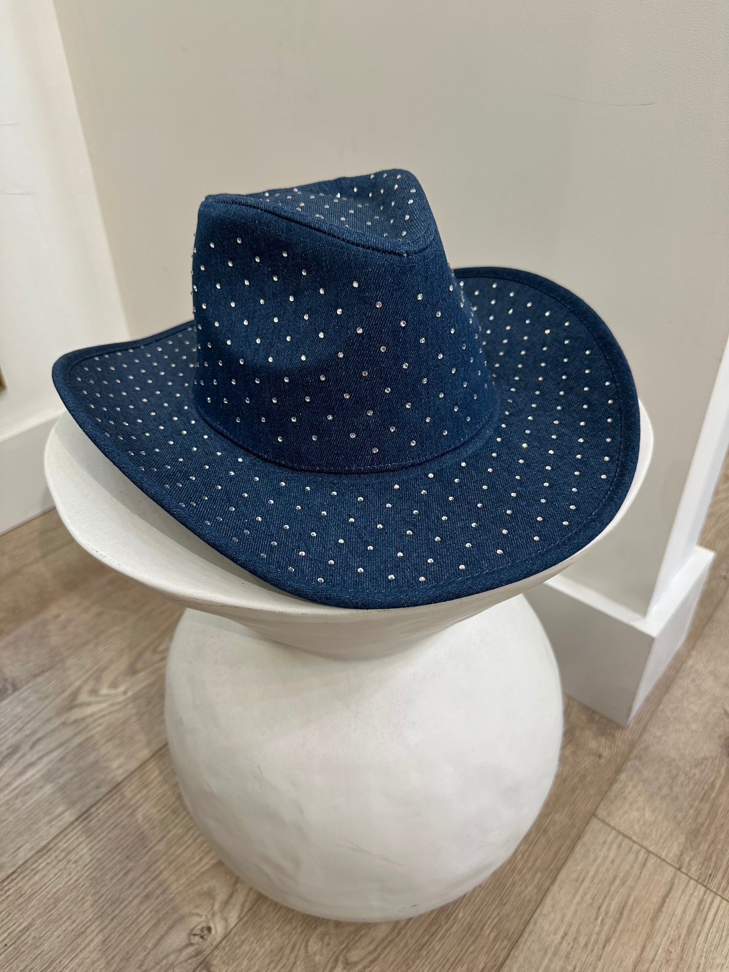 Kacey Dark Denim Rhinestone Cowgirl Hat