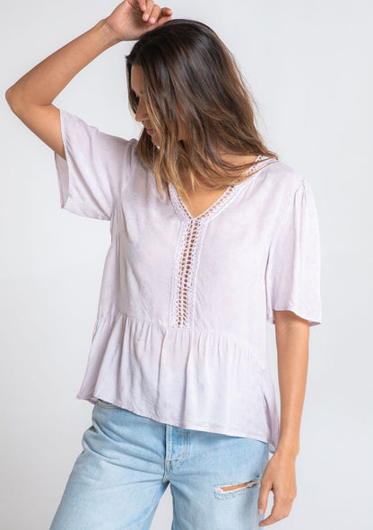 Lilac Lattice LS Blouse
