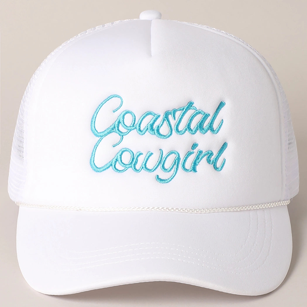 'Costal Cowgirl' White Trucker Hat
