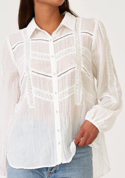 Hadley White LS Blouse