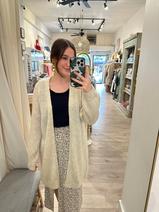 ITALY Winter White Long Cardigan (One Size)