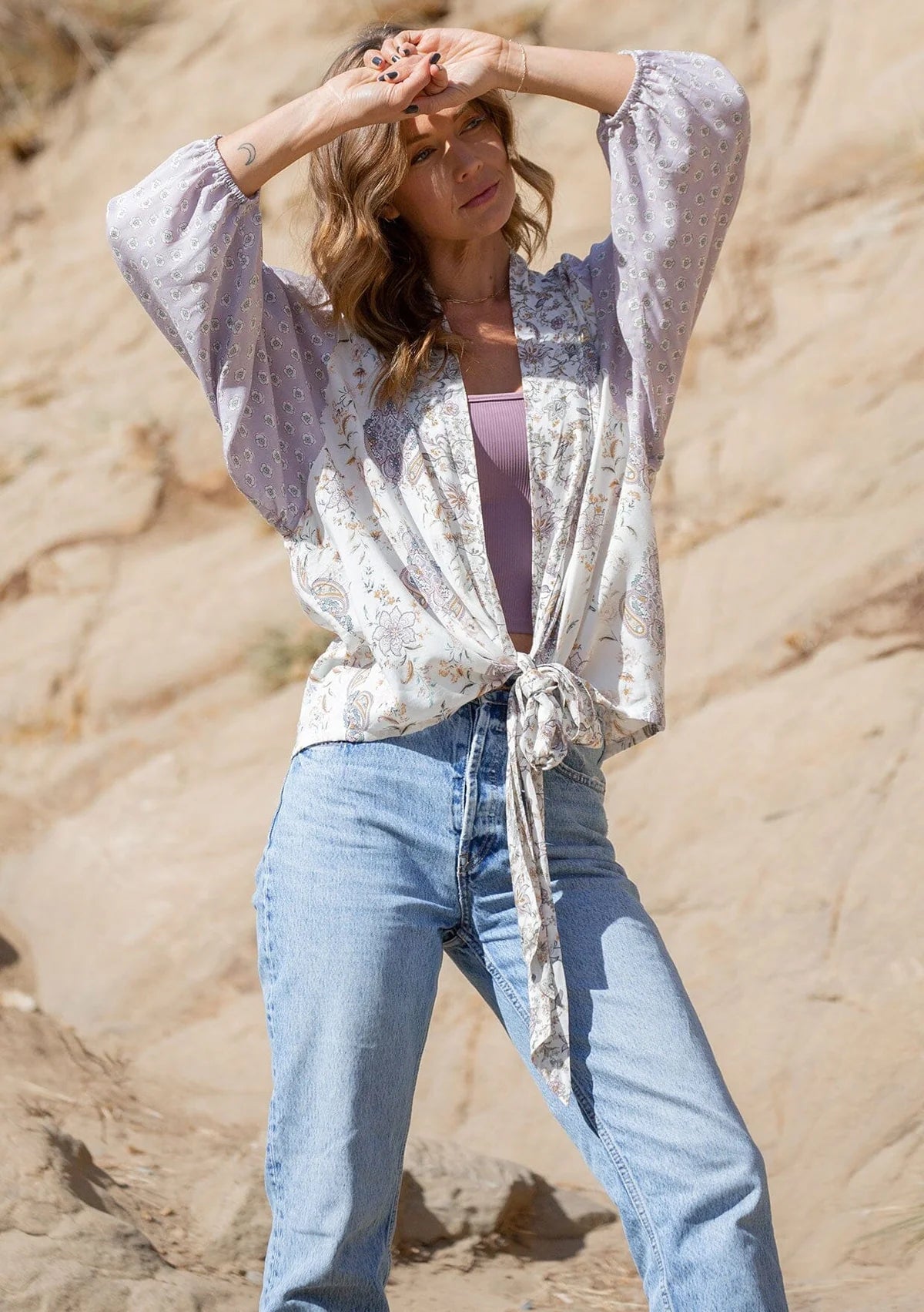 Sandra Tie Front LS Top