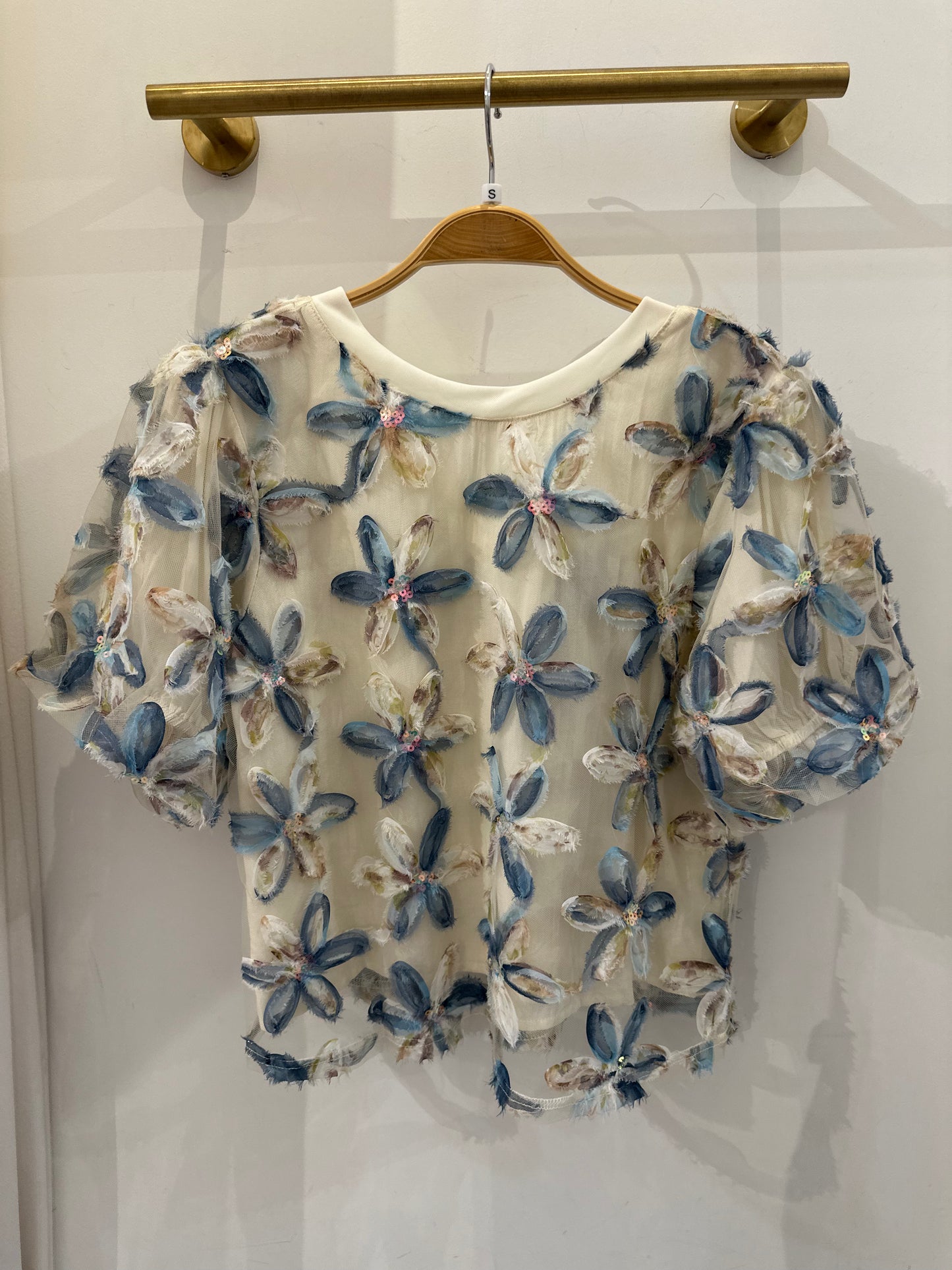 Flossy Back Tie Blouse