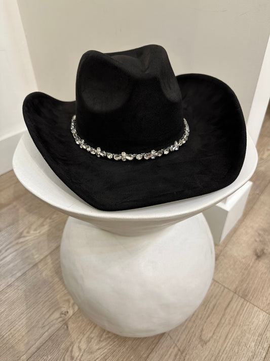 Janette Black Rhinestone Cowgirl Hat