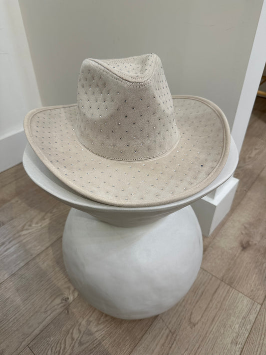 Kacey Beige Rhinestone Cowgirl Hat