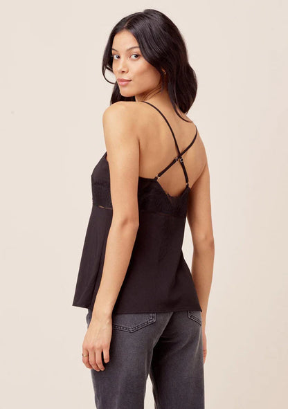 Iris Black Lace LS Camisole