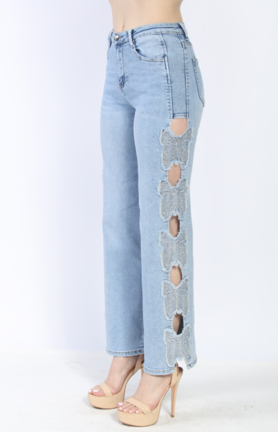 Simone Butterfly Straight Leg Jeans